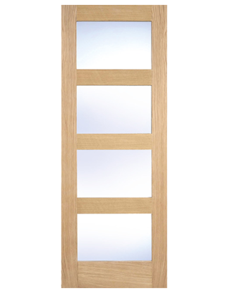 Shaker Fully Finished Oak Clear Glazed 4L