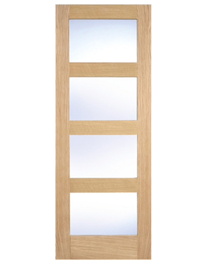 Shaker Fully Finished Oak Clear Glazed 4L