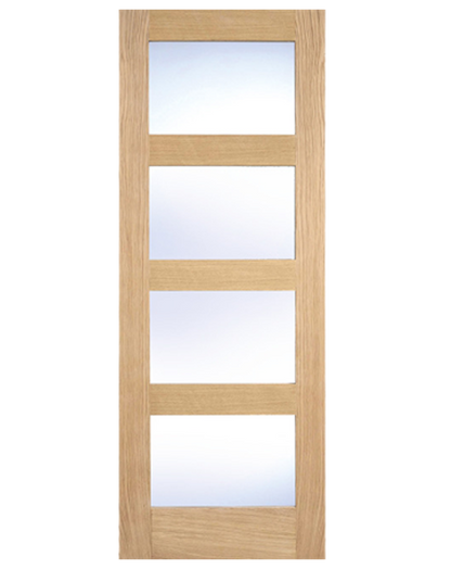 Shaker Unfinished Oak Clear Glazed 4L