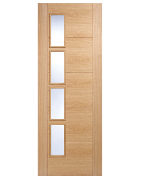 Vancouver Fully Finished Oak Glazed 4L Clear Glazed Offset