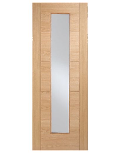 Vancouver Fully Finished Oak Long Light Clear Glazed 1L FD30 Fire Door🔥