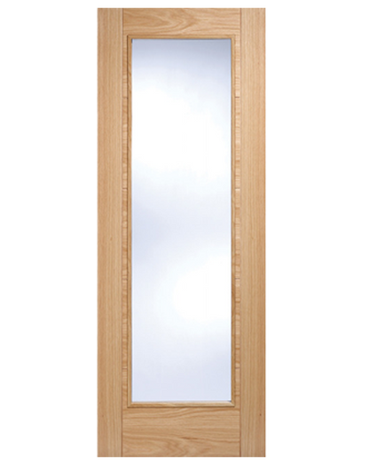Vancouver Fully Finished Oak Pattern 10 Clear Glazed 1L FD30 Fire Door🔥
