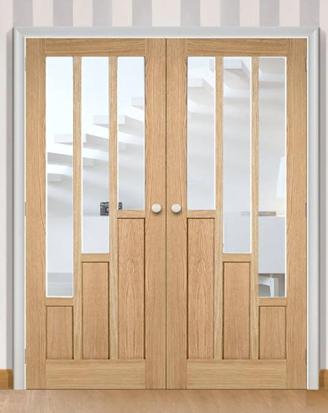 Coventry Unfinished Oak Clear Glazed 3L Rebated Pair