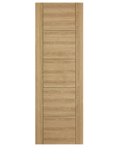 Vancouver 5P Fully Finished Laminated Oak FD30 Fire Door