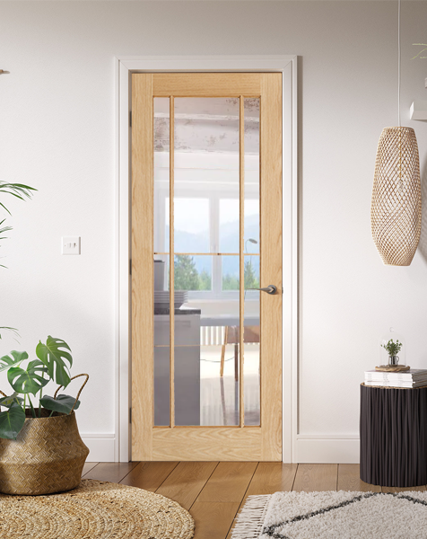 Lincoln Unfinished Oak Clear Glazed 3L