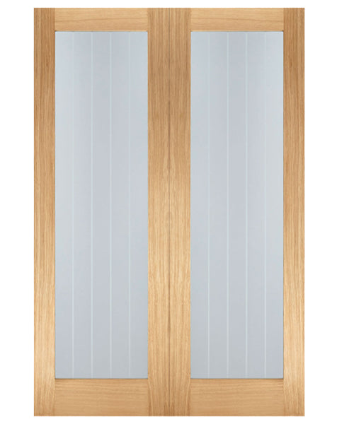 Mexicano Unfinished Oak Clear Glazed Rebated Pair