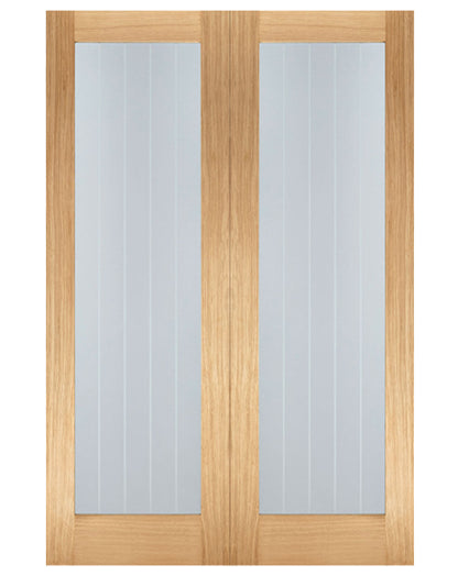 Mexicano Unfinished Oak Clear Glazed Rebated Pair