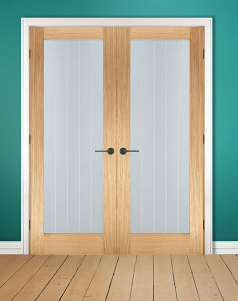 Mexicano Unfinished Oak Clear Glazed Rebated Pair