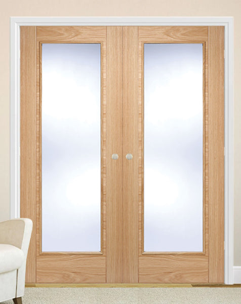 Vancouver Fully Finished Oak 1L Clear Glazed Rebated Pair