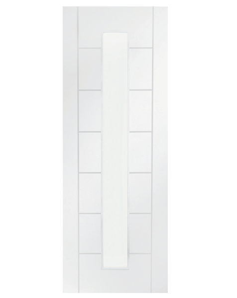 Palermo 1 Light White Primed Door with Clear Glass