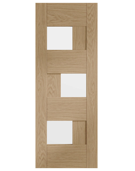 Perugia Pre-finished Oak Door with Clear Glass
