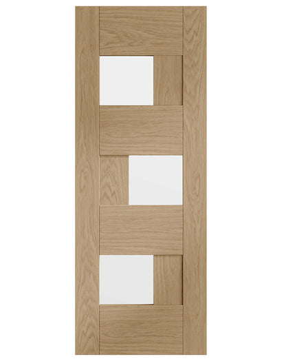 Perugia Pre-finished Oak Door with Clear Glass