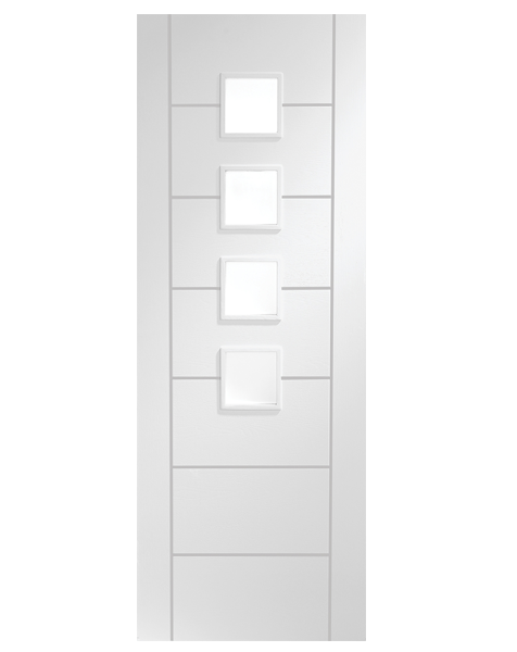 Palermo Internal White Primed Door with Obscure Glass