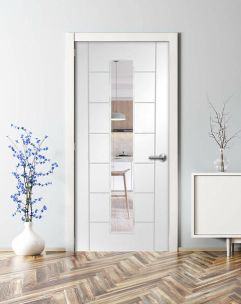 Palermo 1 Light White Primed Door with Clear Glass