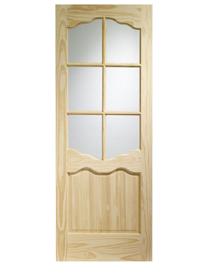 Riviera Internal Clear Pine Door with Clear Glass