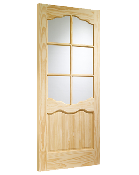 Riviera Internal Clear Pine Door with Clear Glass