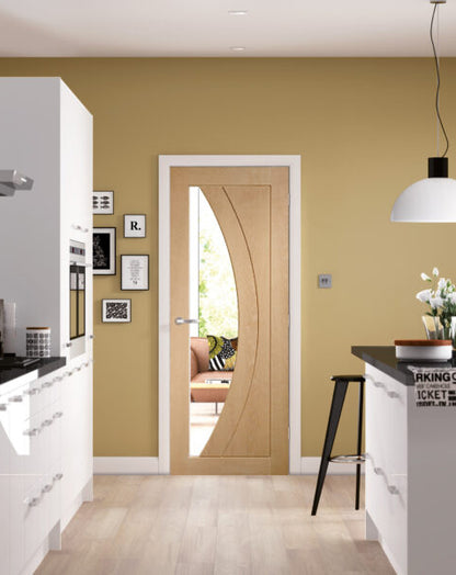 Salerno Internal Oak Pre-Finished Door with Clear Glass🔥