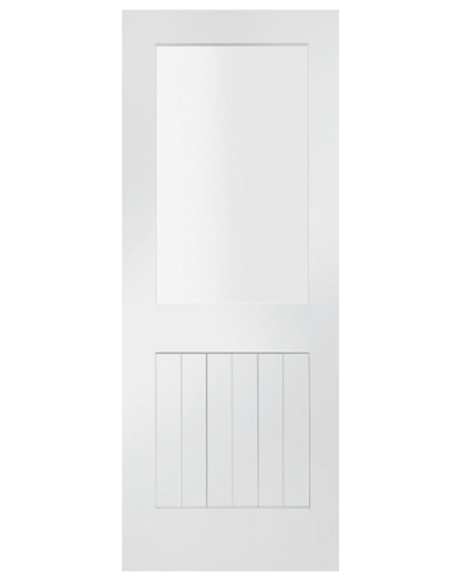 Suffolk 1 Light Internal White Primed Door with Clear Glass