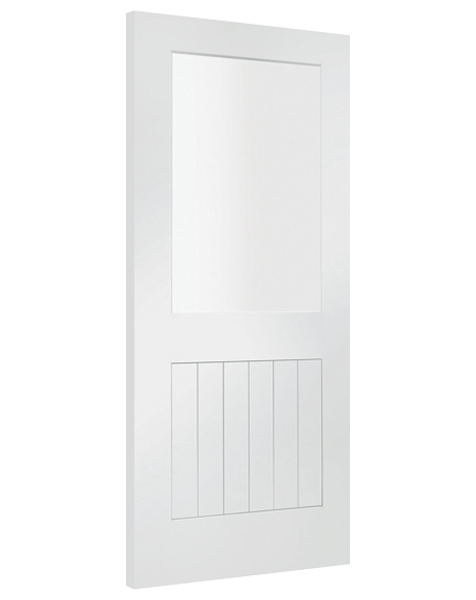 Suffolk 1 Light Internal White Primed Door with Clear Glass
