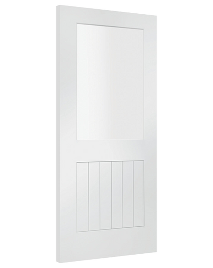 Suffolk 1 Light Internal White Primed Door with Clear Glass