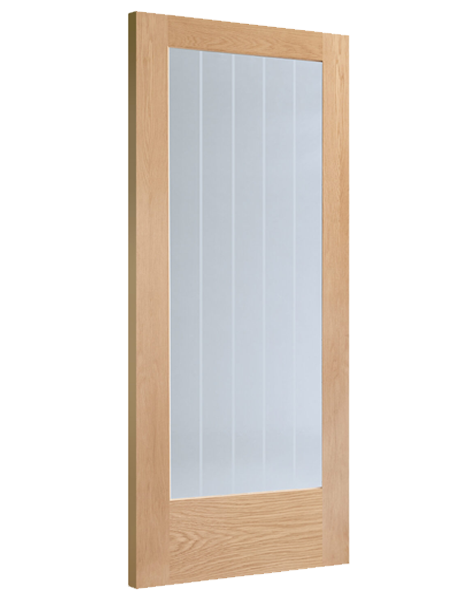 Suffolk Original Internal 1 Light Pre-Finished Oak Door with Clear Etched Glass