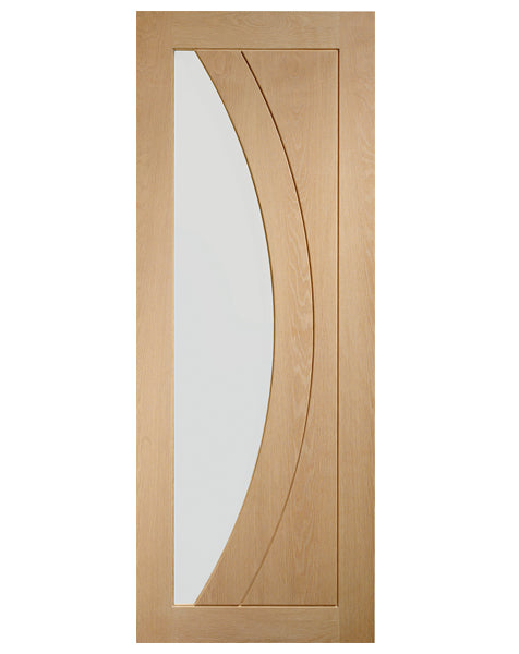 Salerno Internal Unfinished Oak Door with Clear Glass