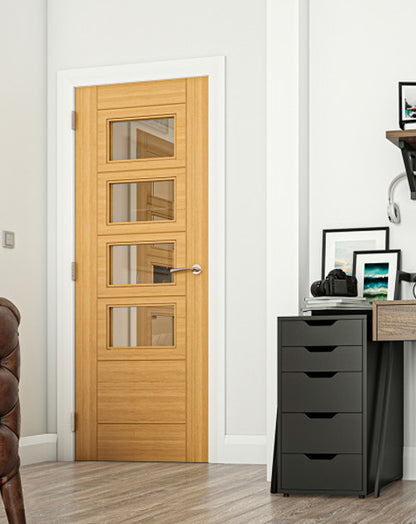 Seville Fully Finished Oak Glazed 4L Square