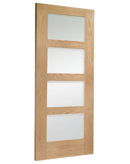 Shaker 4 Light Unfinished Oak with Clear Glass