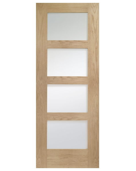 Shaker 4 Light Unfinished Oak with Clear Glass