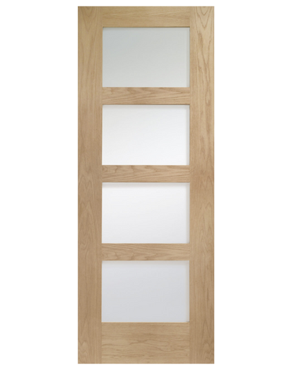 Shaker 4 Light Unfinished Oak with Clear Glass
