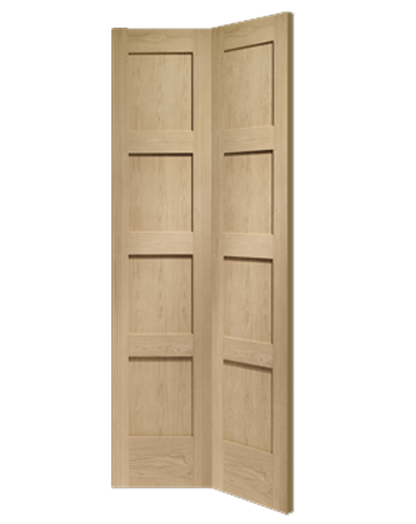 Shaker 4 Panel Bi-Fold Unfinished Oak Door