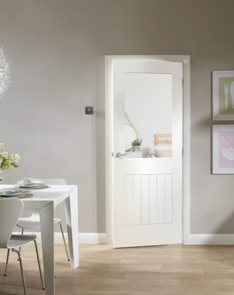 Suffolk White Primed 1 Light with Clear Glass