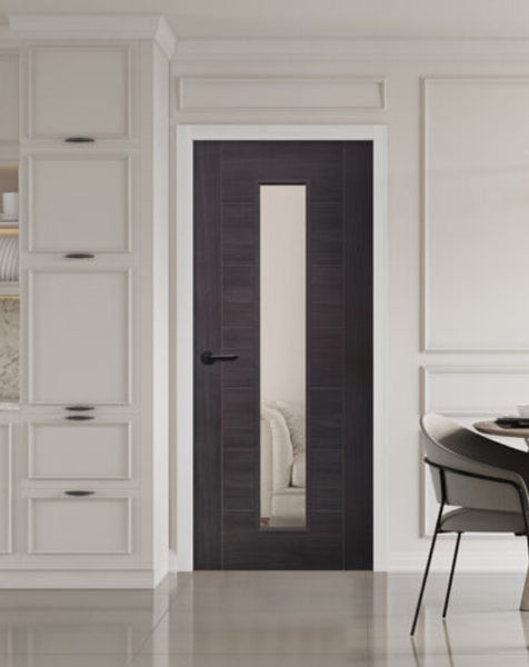 Palermo Umber Grey Laminate with Clear Glass