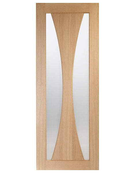 Verona Internal Unfinished Oak Door with Obscure Glass