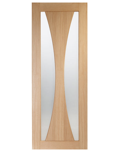 Verona Internal Unfinished Oak Door with Obscure Glass