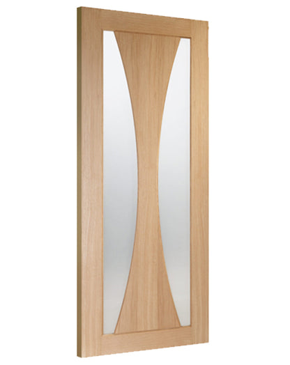 Verona Internal Unfinished Oak FD30 Fire Door with Clear Glass🔥