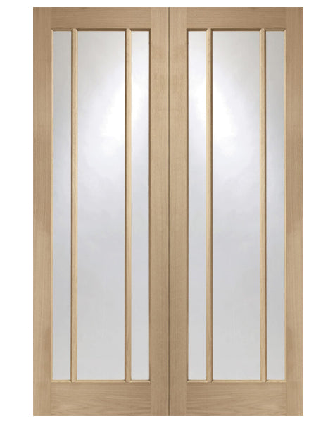 Worcester Unfinished Oak Rebated Door Pair with Clear Glass