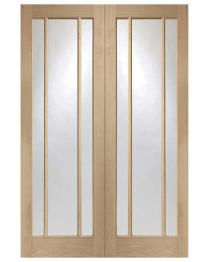 Worcester Unfinished Oak Rebated Door Pair with Clear Glass