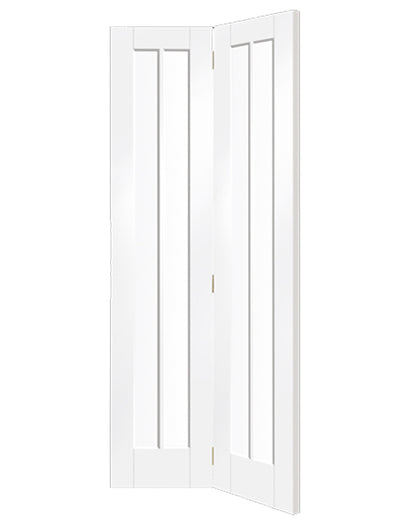 Worcester Internal White Primed Bi-Fold Door with Clear Glass
