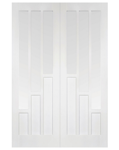 Coventry White Primed Clear Glazed Rebated Pair