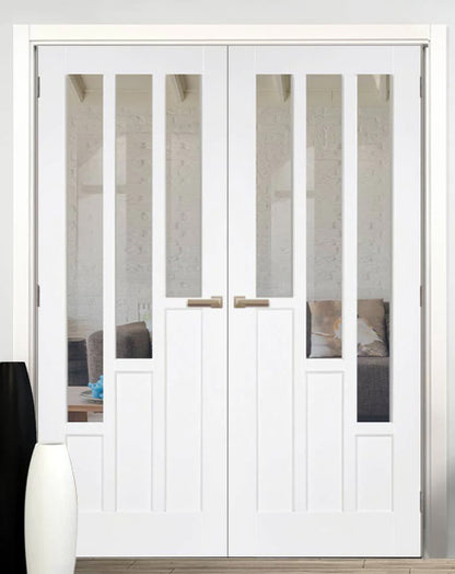 Coventry White Primed Clear Glazed Rebated Pair