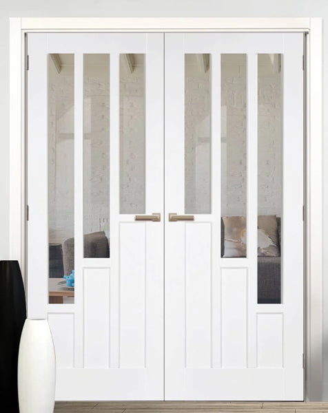 Coventry White Primed Clear Glazed Rebated Pair