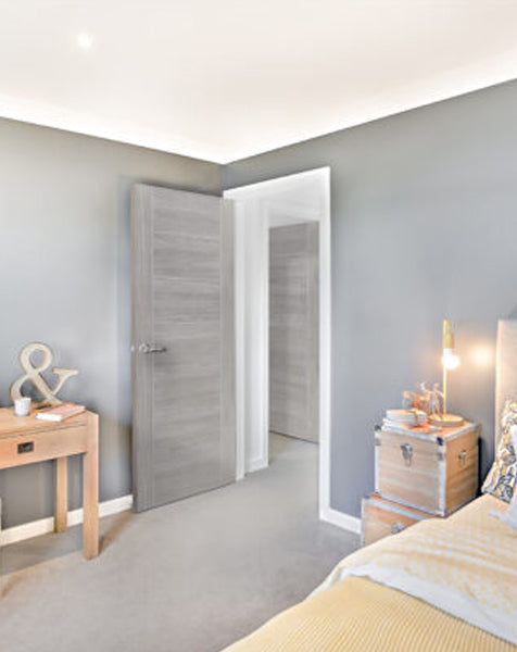 Palermo White Grey Laminate FD30 Fire Door🔥